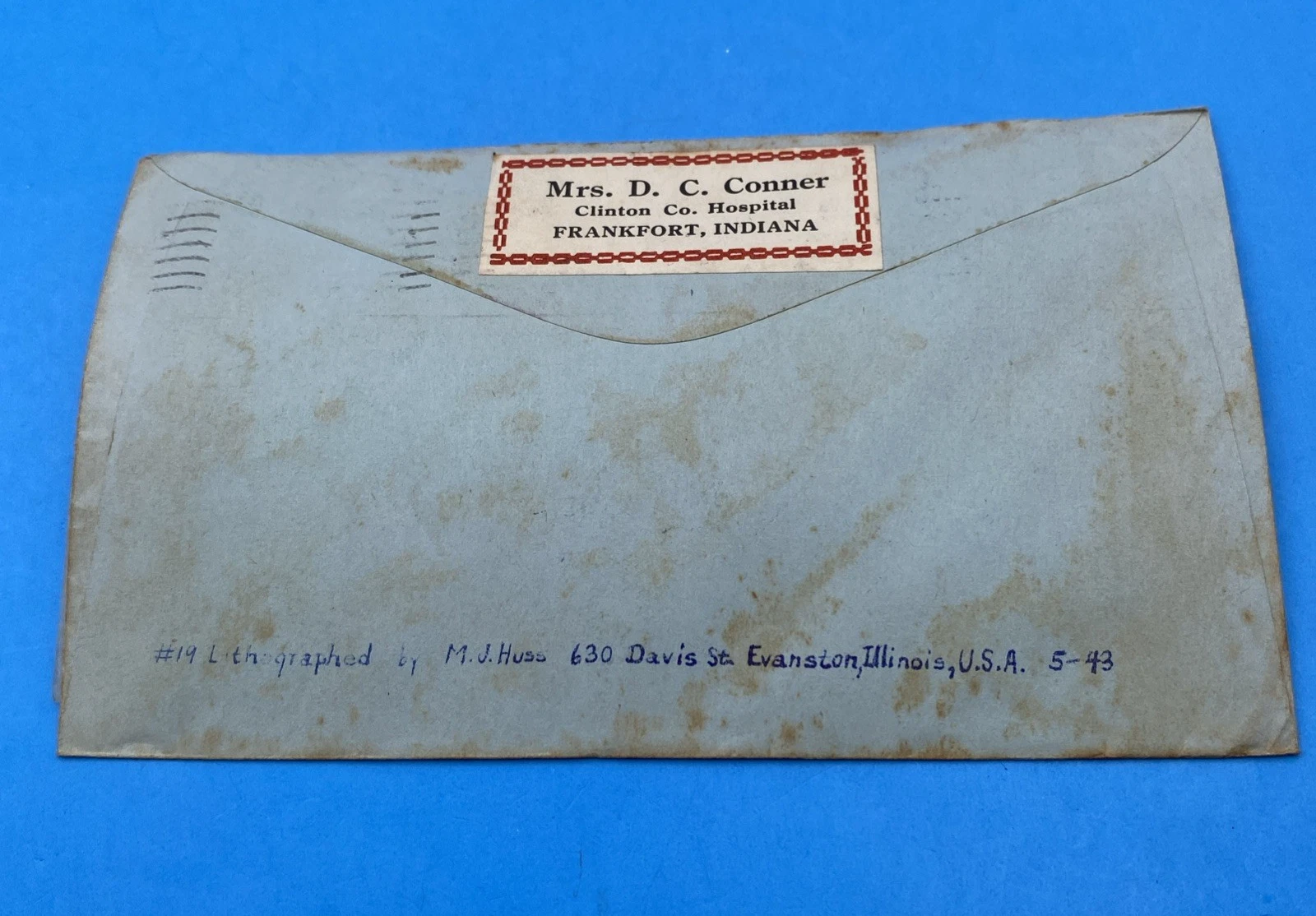 WWII Patriotic Eisenhower Cachet by Diana (Huss) w/ 3¢ FDR Pair to APO 729 - Image 4