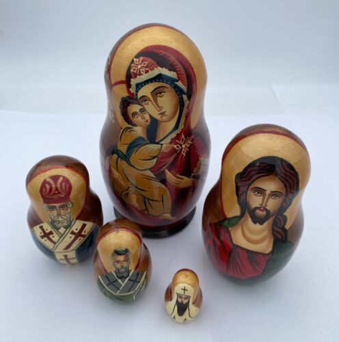 Vintage Russian Matryoshka Nesting Dolls, Jesus, Mary, Christmas, Christianity - Image 4
