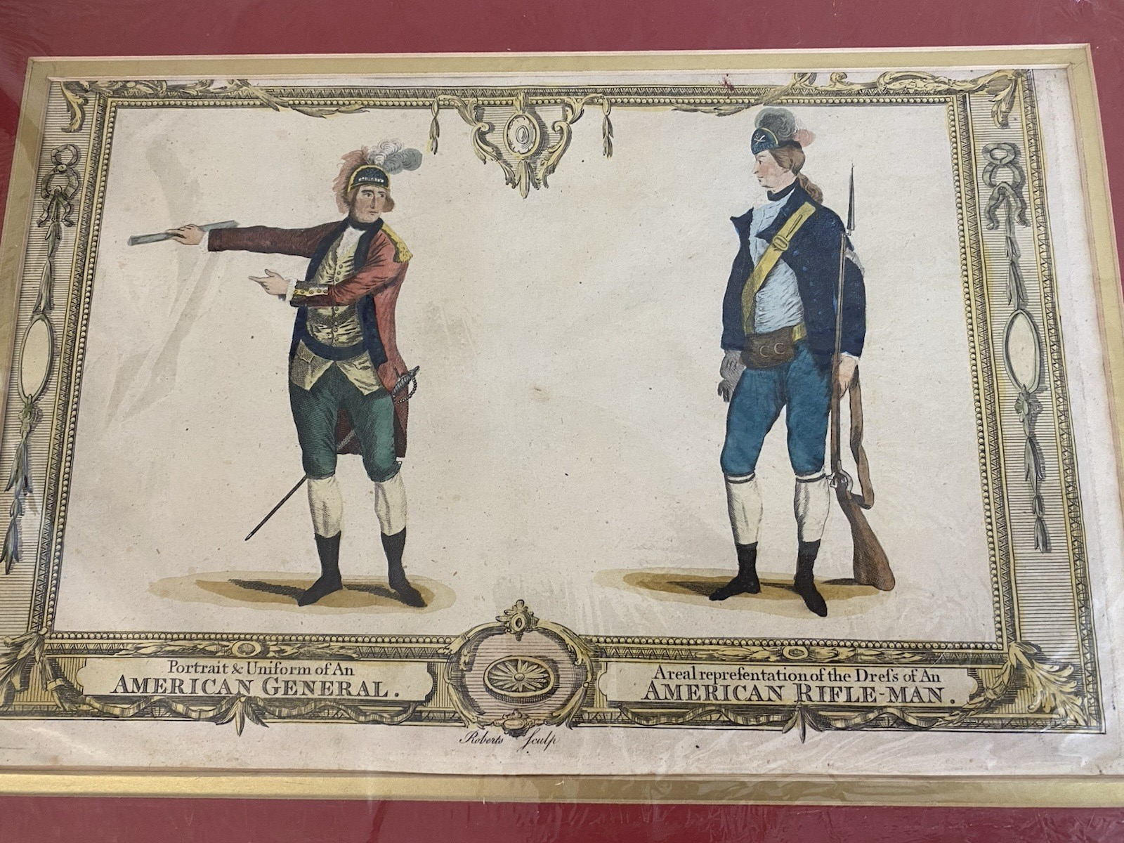 1783 Hand-Colored Engraving of American General & Rifleman – Rare Variant - Image 5