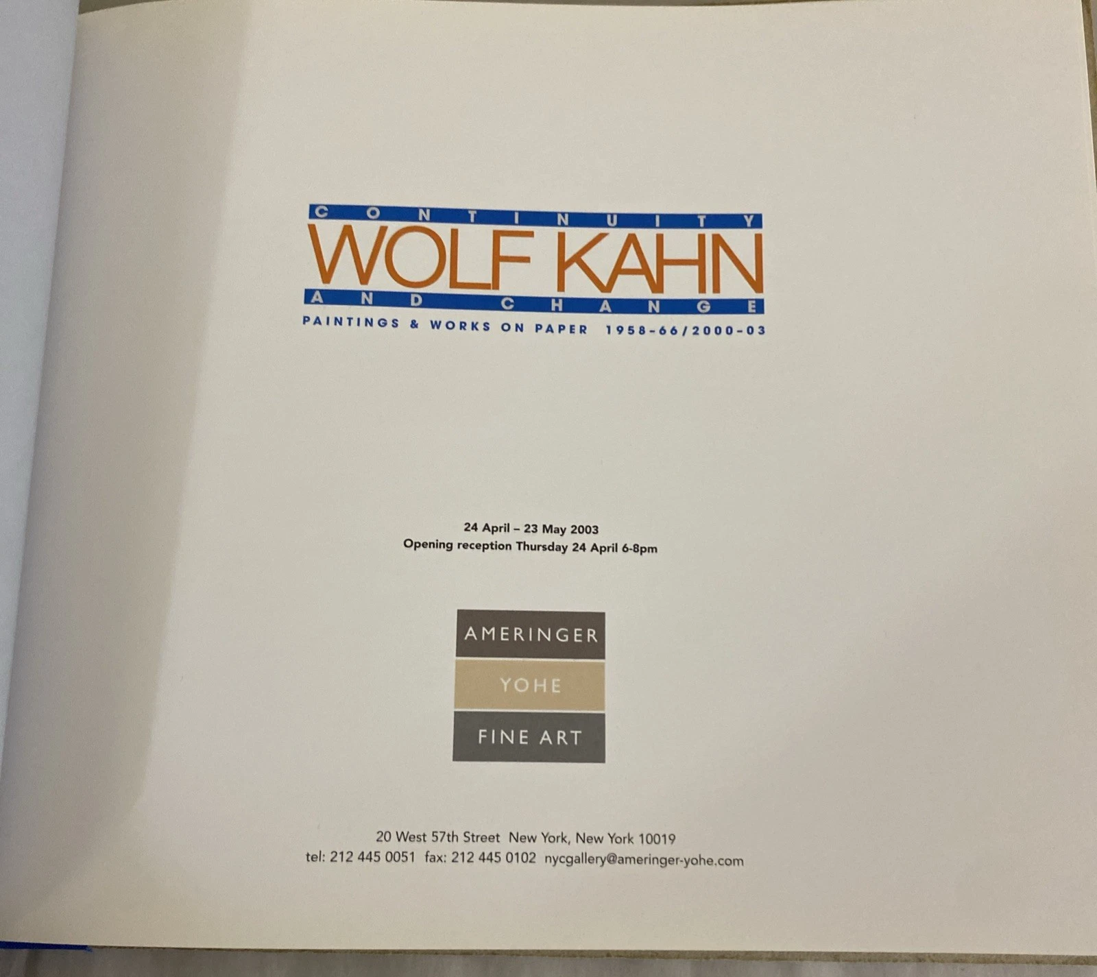 Wolf KAHN / Exhibition catalog Continuity and Change Paintings & Works 1st 2003 - Image 6