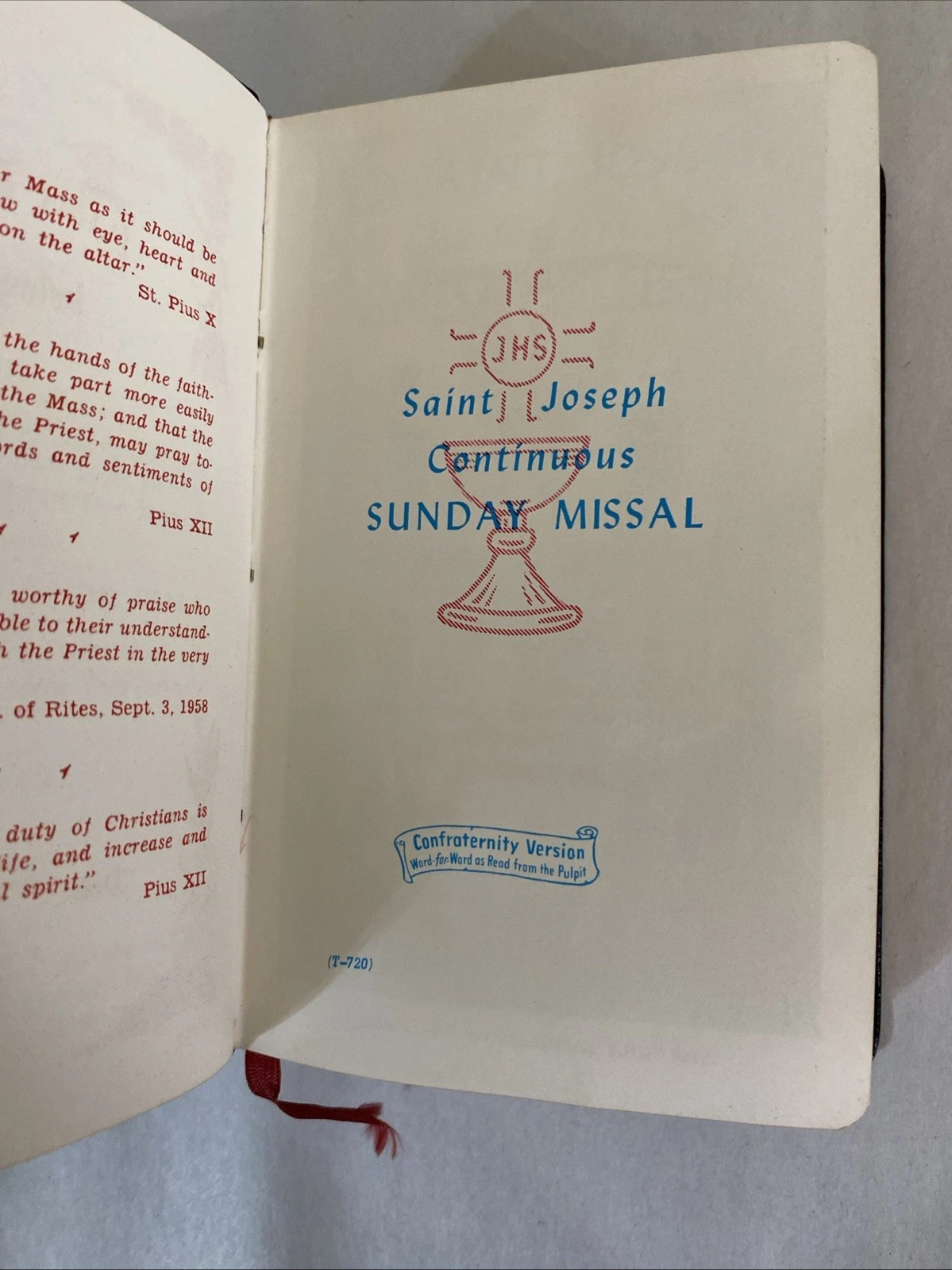 St. Joseph Continuous Sunday Missal 1963 Catholic Book Publishing Co. Ilustrated - Image 5