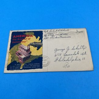 United States Patriotic Cover 1945 America The Arsenal Of Democracy With Letter