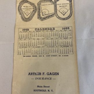 1953 Brooklyn Dodgers / New York Yankees / New York Giants Schedule