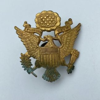 WWII US Military Officer Hat Cap Screw Back Badge Pin Eagle E Pluribus Unum WW2