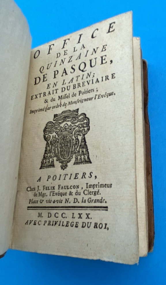 1770 Semaine Sainte Missal – Latin Poitiers Liturgy, Leather, Royal Privilege - Image 7