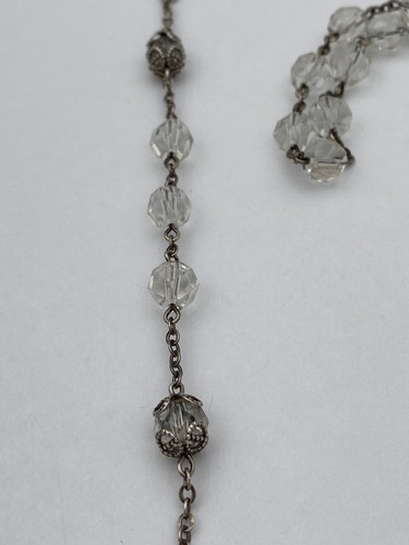 Beautiful Vintage AP Sterling Rosary With Faceted Crystal Beads, Christianity - Image 3