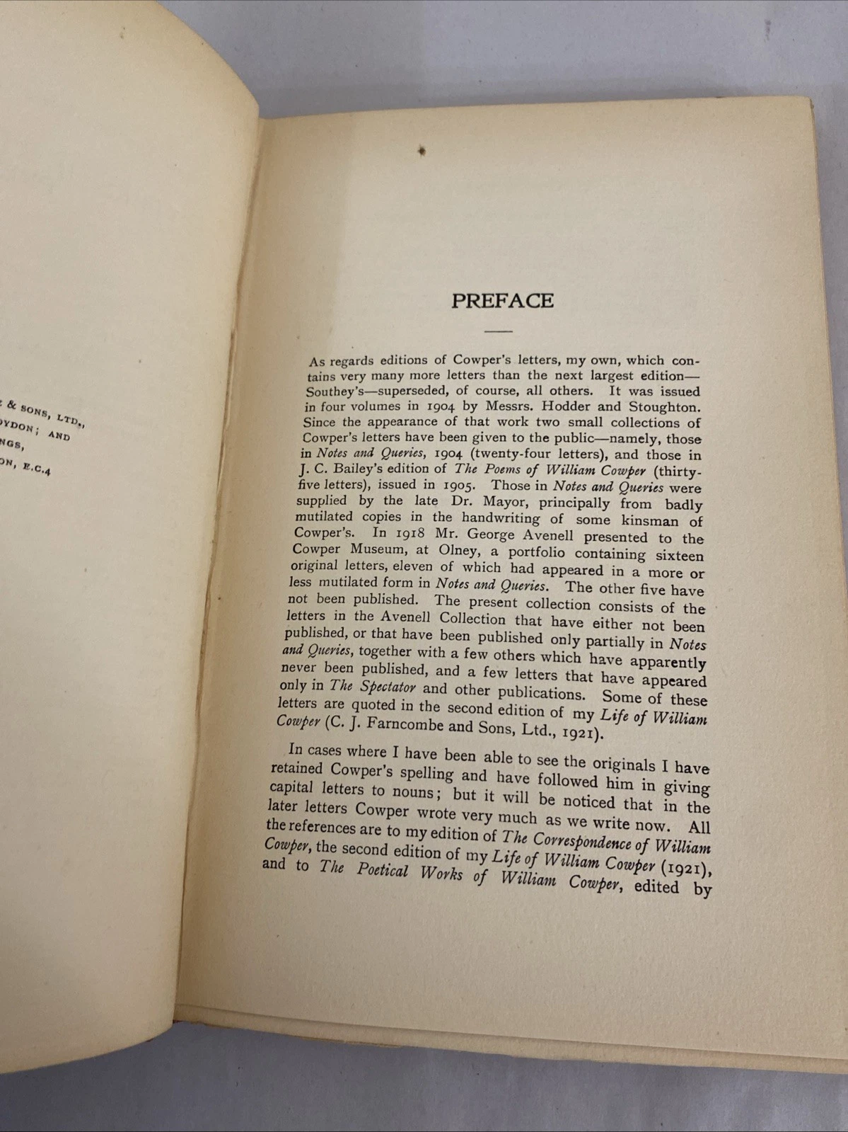 1925 Cowper Unpublished & Uncollected Letters Thomas Wright Farncombe London H/C - Image 5