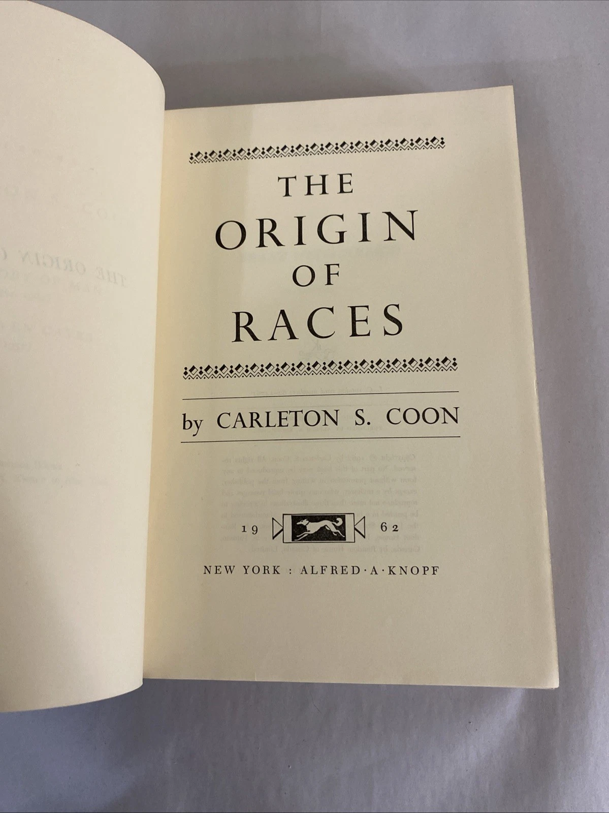 1962 First Ed The Origin of Races Carleton S. Coon Knopf Borzoi Hardcover Anthro - Image 7