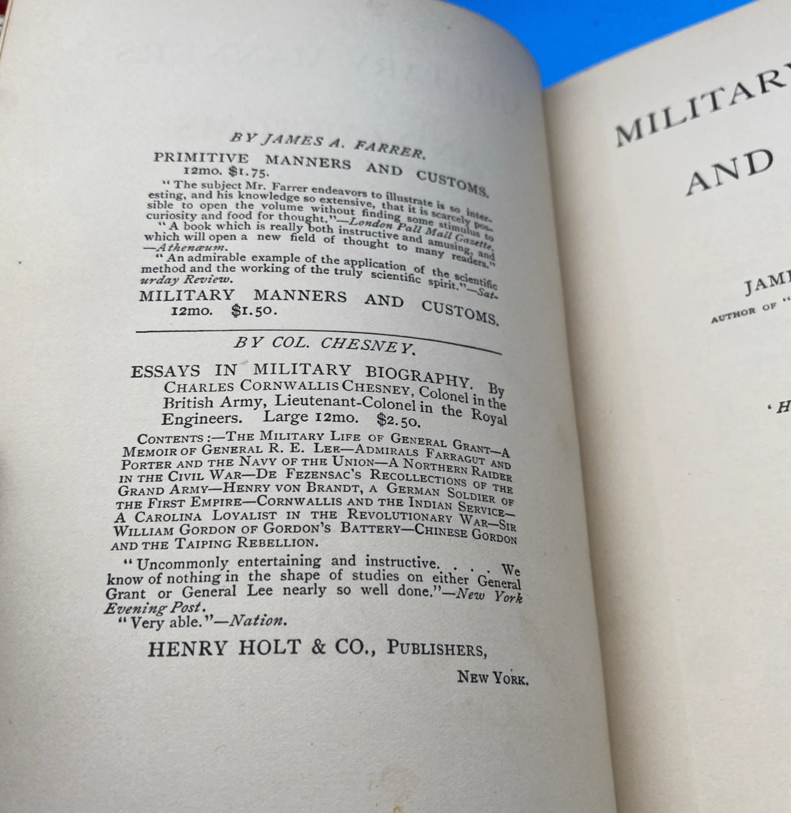 1885: Military Manners & Customs Farrer Author's Edition Antique Military Ethics - Image 7