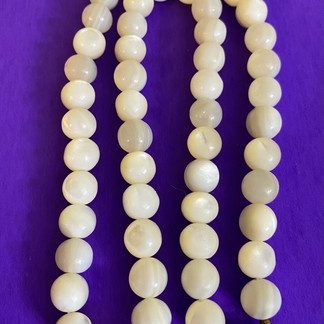 ANTIQUE VICTORIAN HAND MADE MOTHER OF PEARL BEADS NECKLACE 91 GRAMS 800 Silver