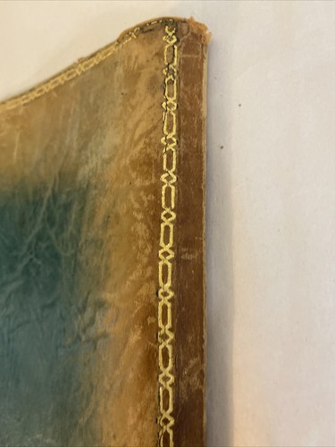 Antique Leather Book Cover With Intricate Gold Inlay - Image 8