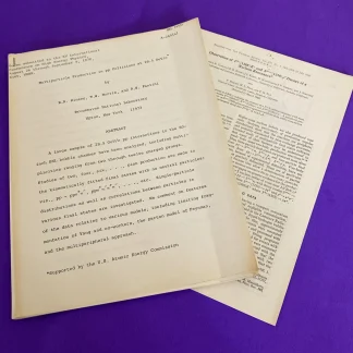 1970 Brookhaven High Energy Physics Preprint & 1968 Physical Review Offprint Lot