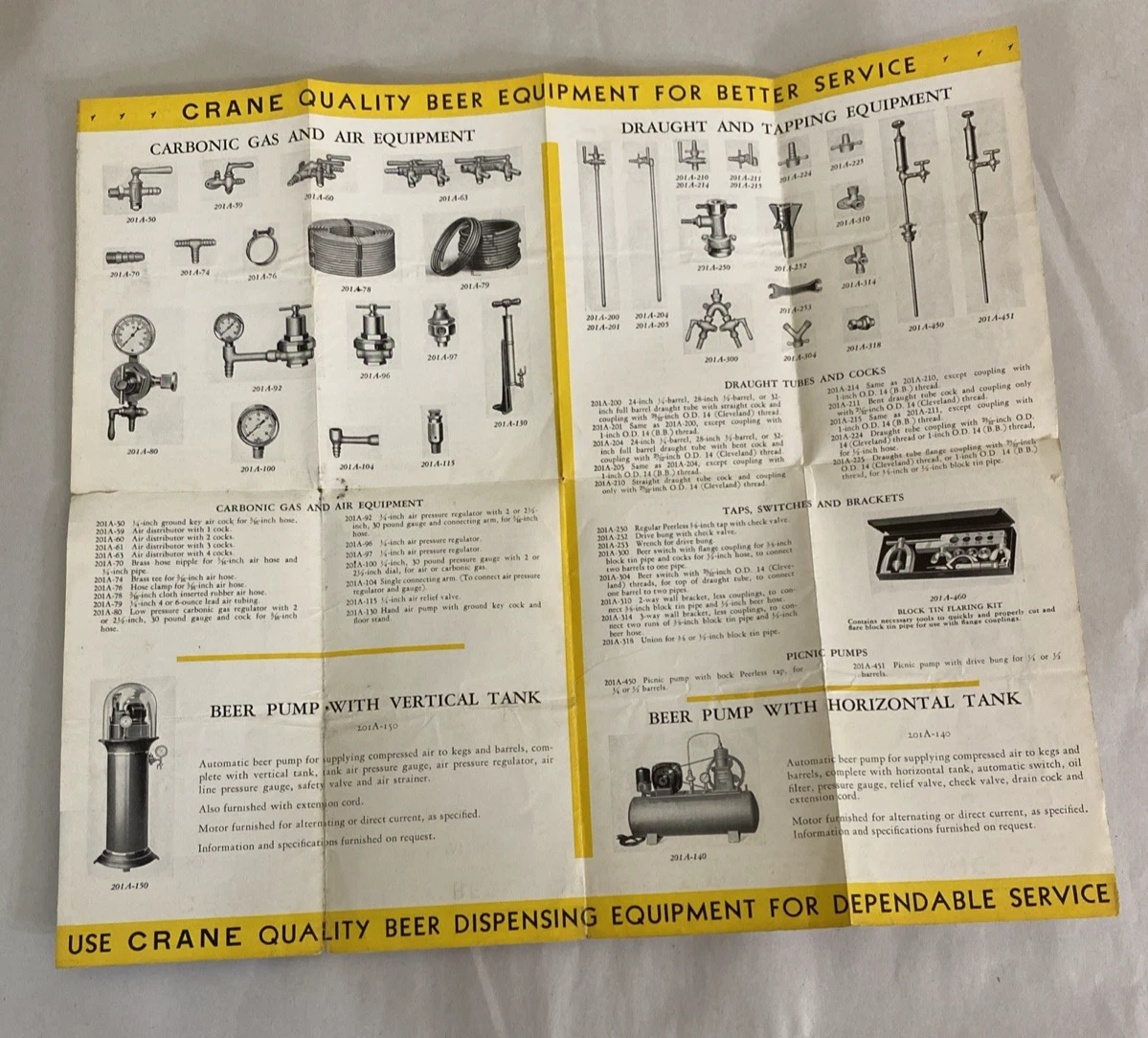 1933 Crane Co. Beer Dispensing Equip brochure, Circular 640-C foldout Chicago IL - Image 4