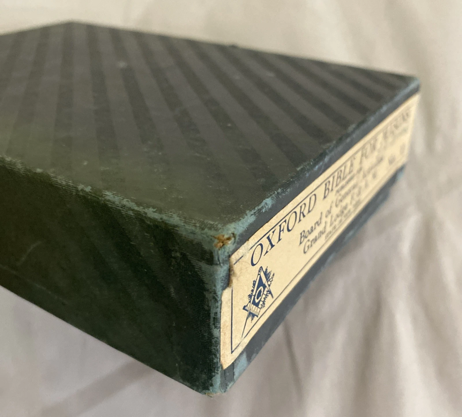 1949 Morton Lodge No 63 Masonic Oxford Bible J.T. Brooks Original Box NY - Image 7