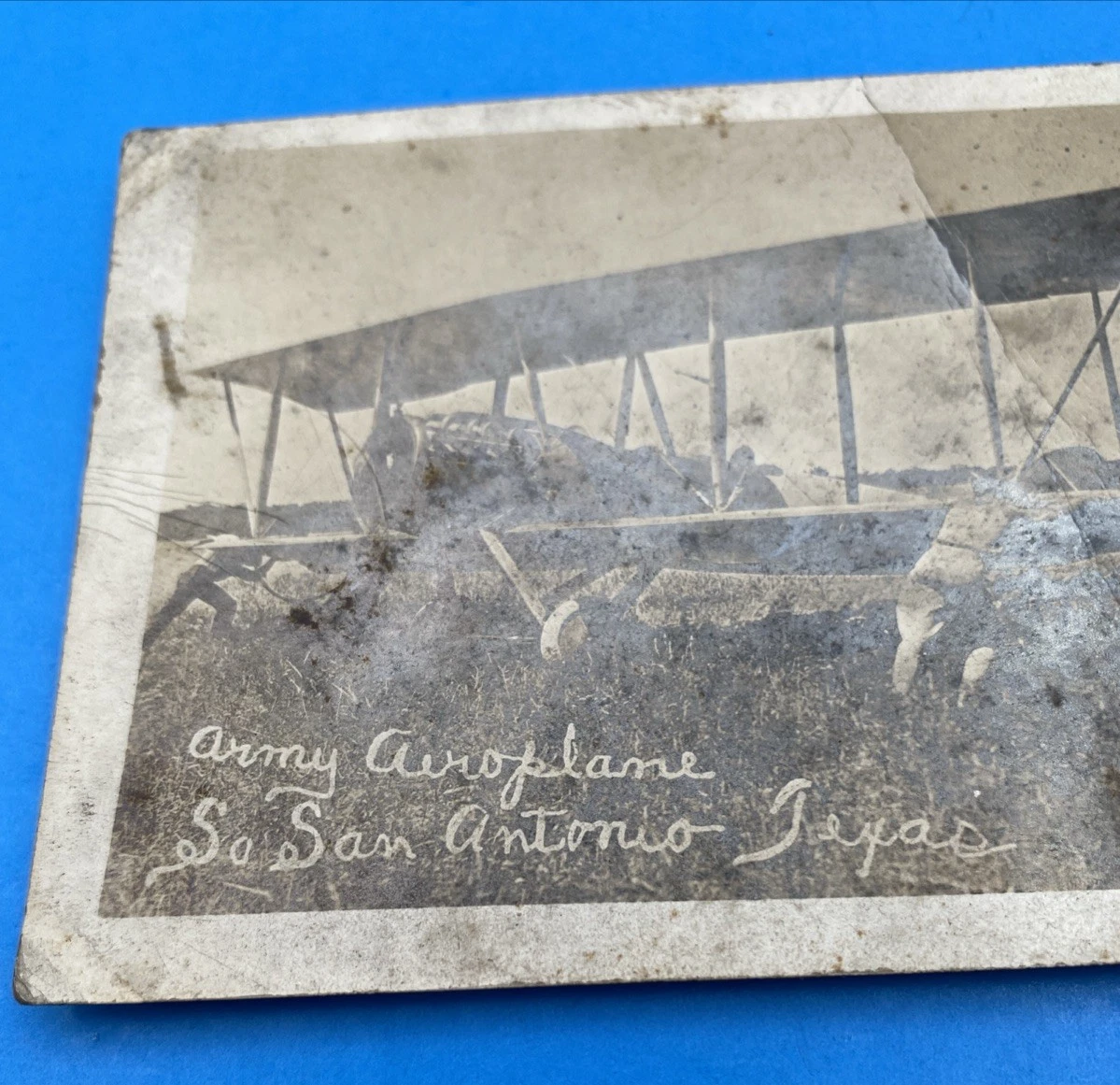 c.1917 Army Aeroplane RPPC South San Antonio TX Kelly Field WWI training biplane - Image 4