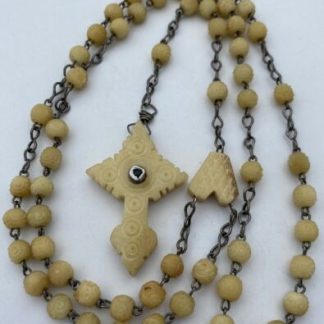 Vintage French Stanhope Handcarved Rosary, Christianity, 1870s-1920s