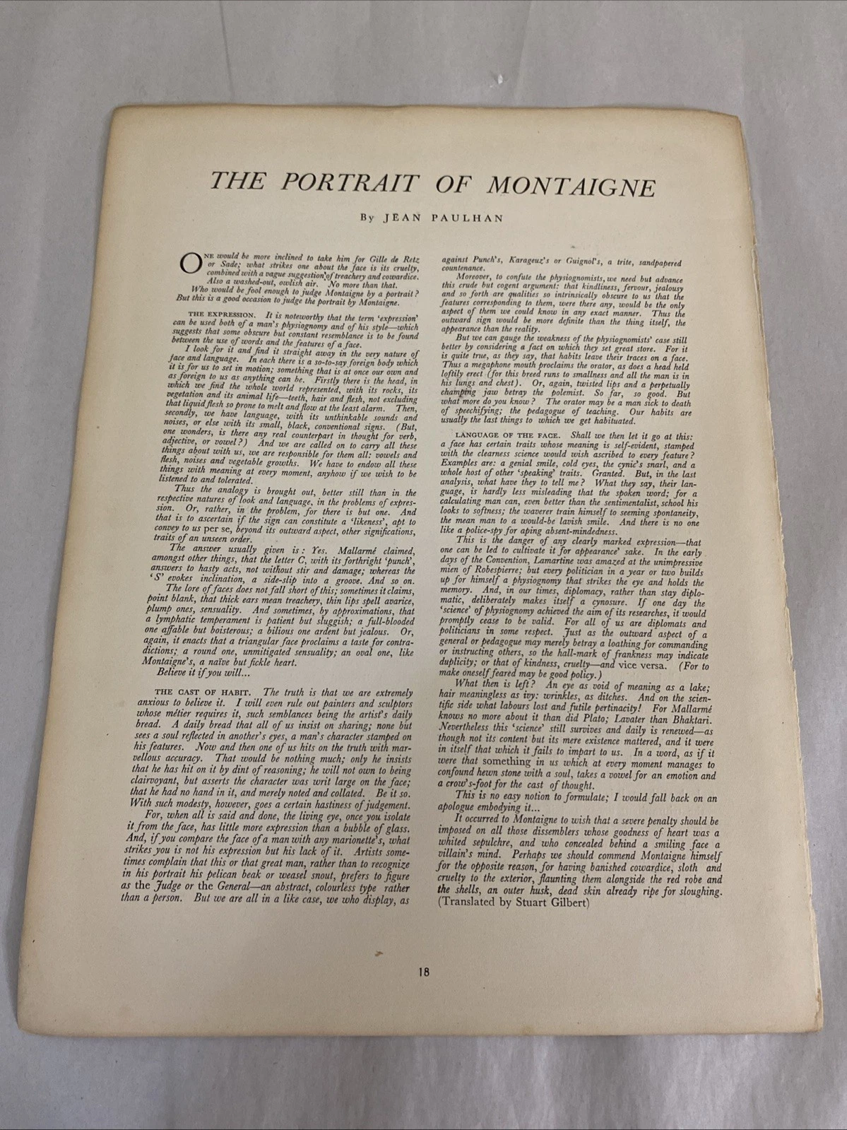 1939 Verve Montaigne Port. (School of Corneille de Lyon) color plate + essay 2pp - Image 6
