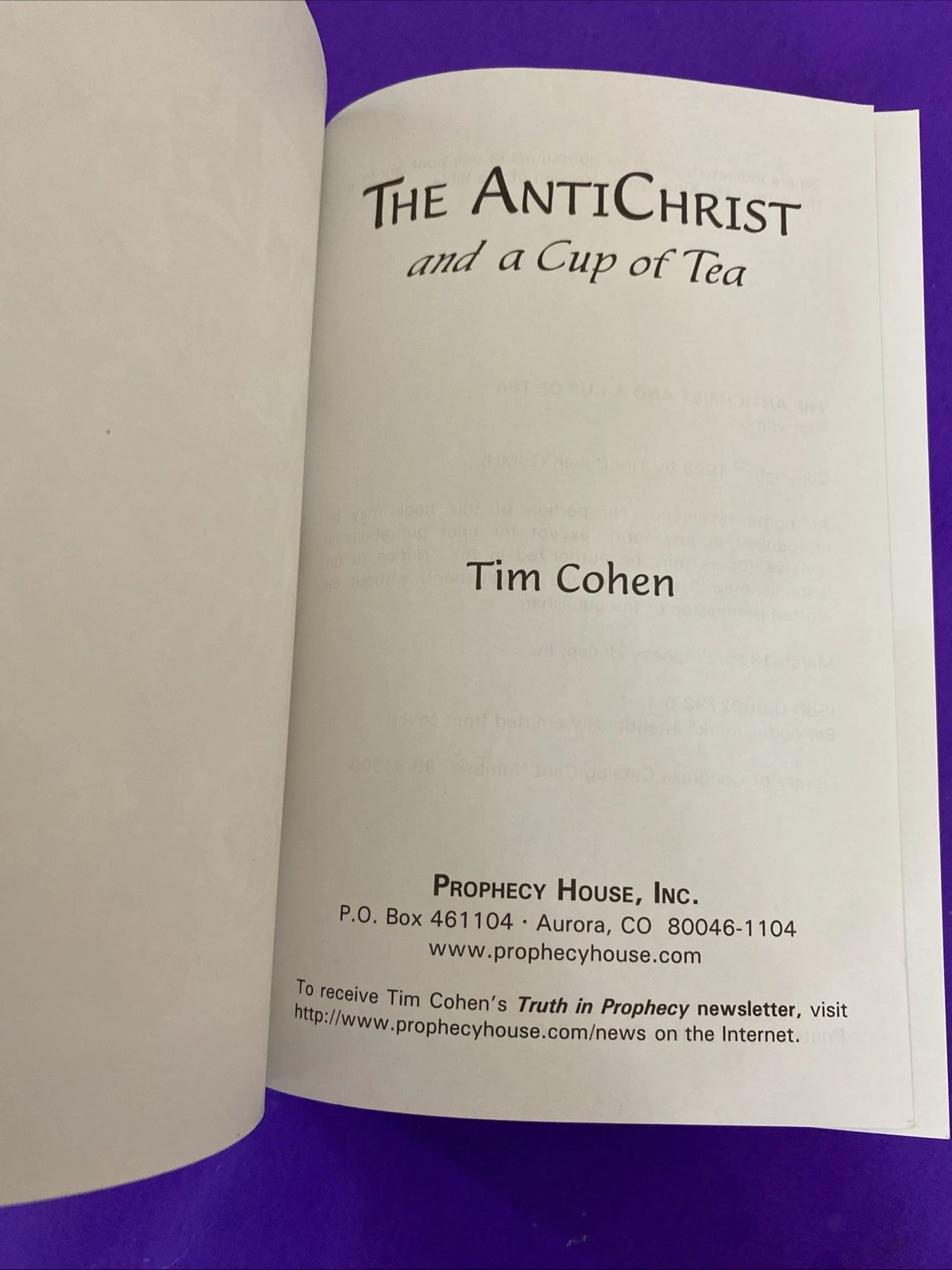 1998 The Antichrist and a Cup of Tea Tim Cohen First Edition Prince Charles Rare - Image 3