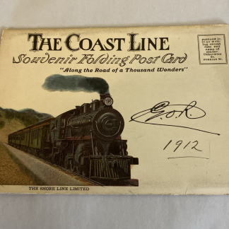 1910s Coast Line Postcard Folder Shore Line Limited Railroad VGC G.O.H. 1912