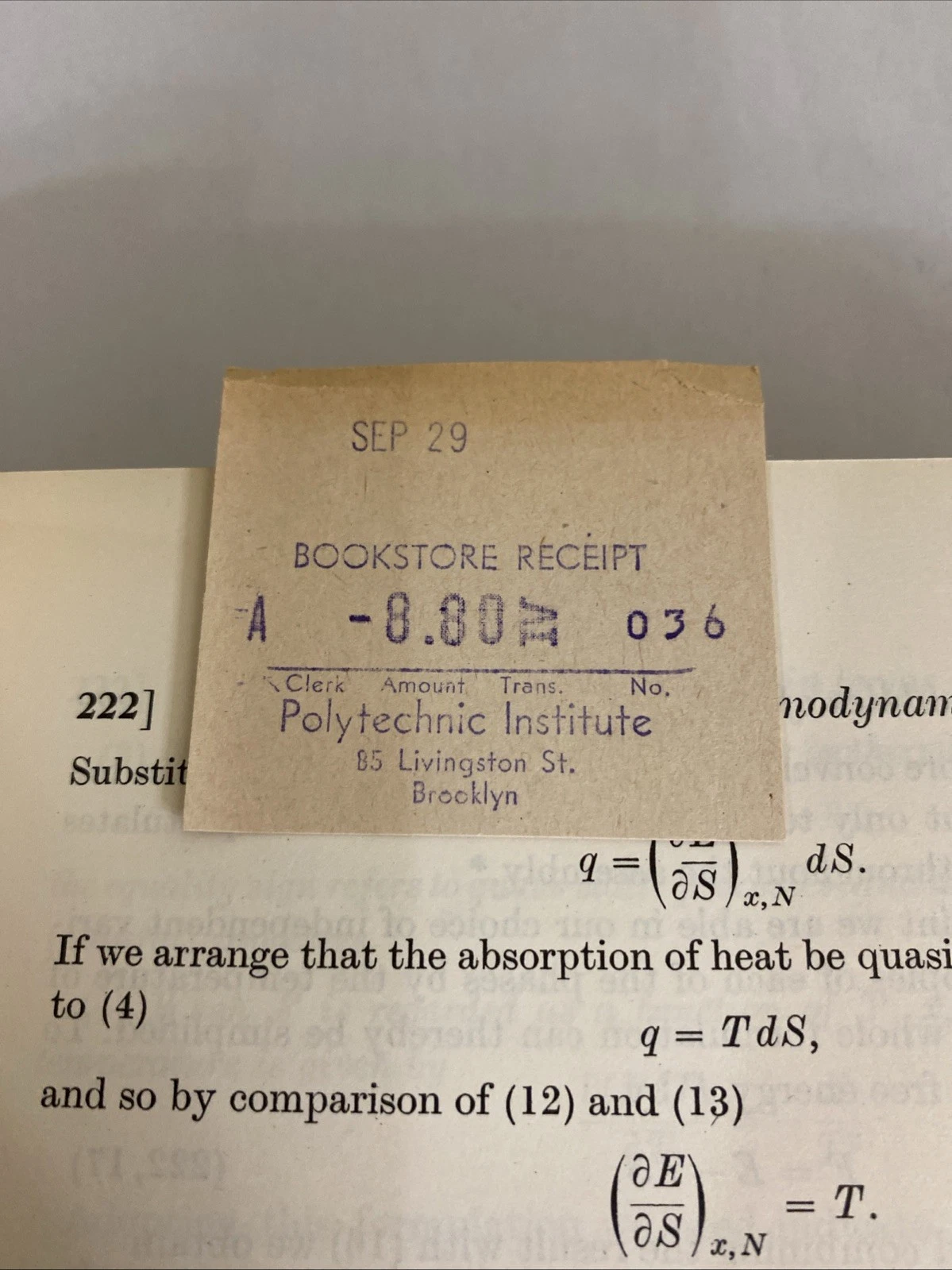 Statistical Thermodynamics Fowler Guggenheim 1952 3rd Imp HC + Poly Rcpt BklynNY - Image 9
