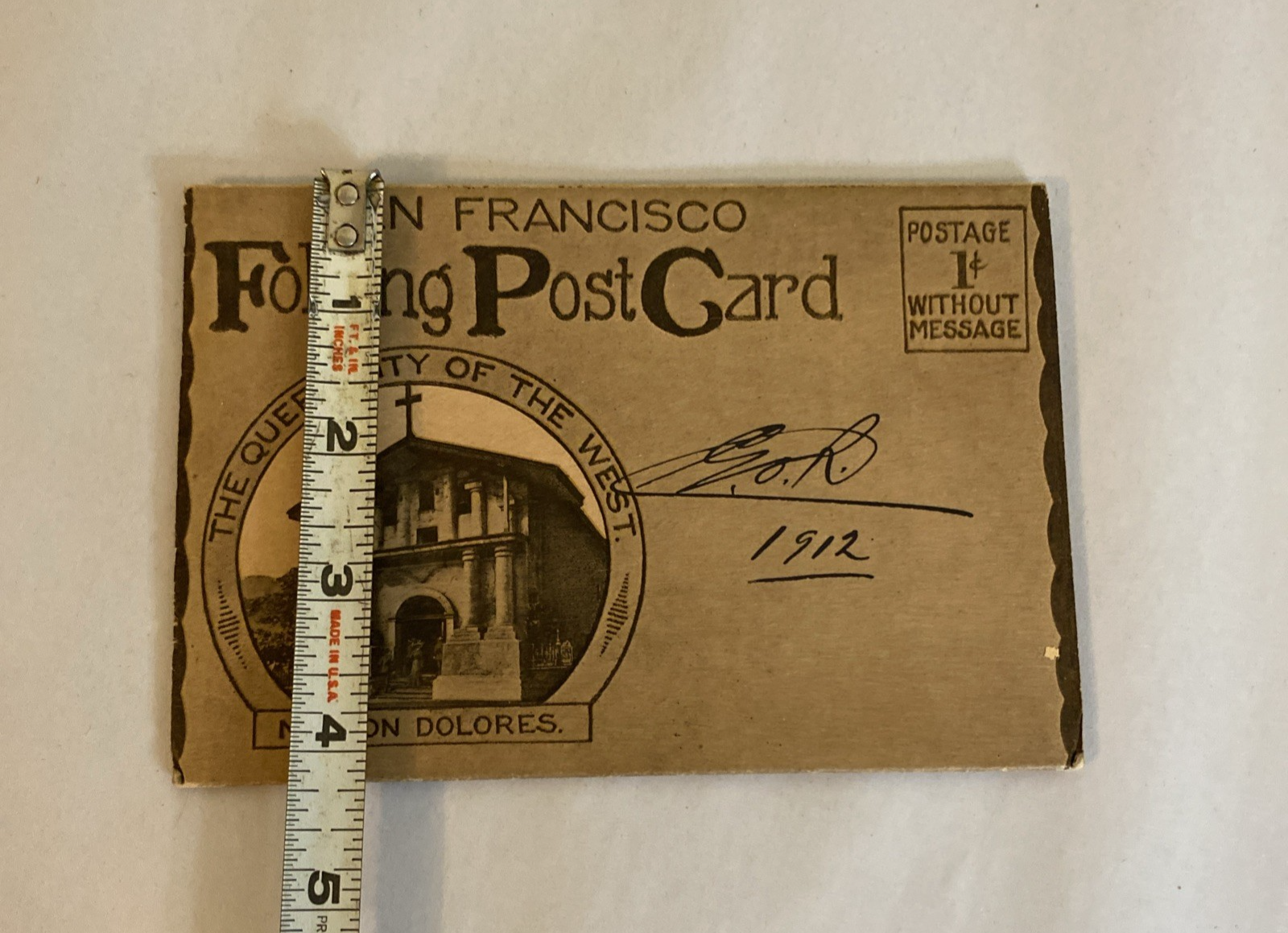 1912 San Francisco Postcard Folder Mission Dolores Fire Scene G.O.H. VGC Rare - Image 2