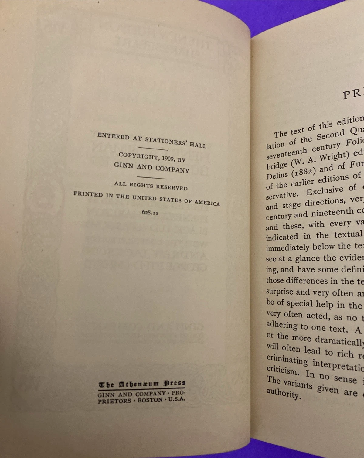 1909 New Hudson Shakespeare Hamlet Ginn & Co Quarto Facsimiles Annotated Vintage - Image 6