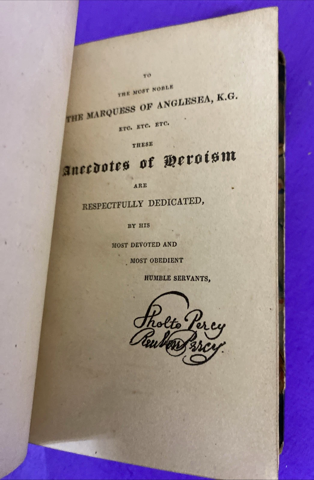 1826 Percy Anecdotes Vol VII Heroism War Anglesey Waterloo Leather Book - Image 9