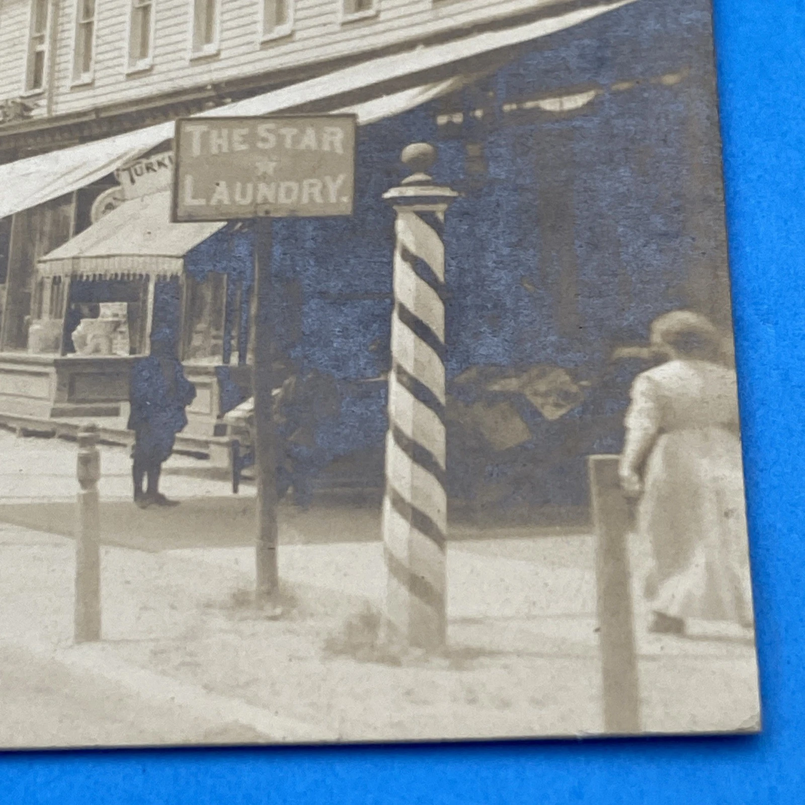 RPPC Deer Park Ave Babylon NY Star Laundry Trolley Tracks Smith & Salmon No 5850 - Image 3