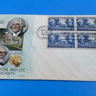 1949 W&L University FDC Smartcraft handcolored PB4 Scott 982 Lexington VA cachet