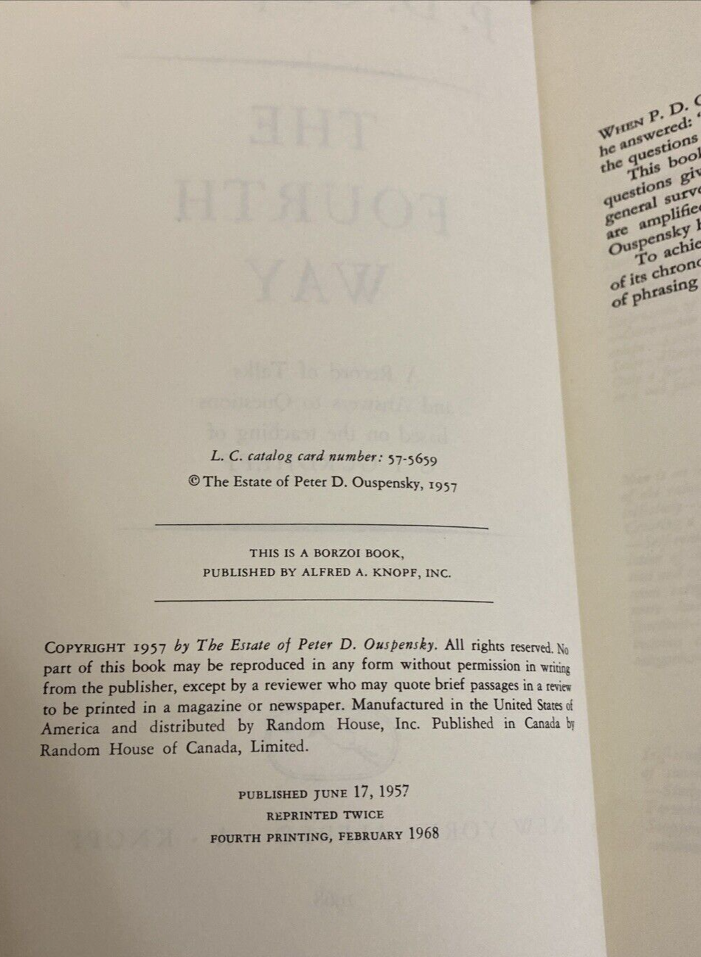 The Fourth Way - P.D.Ouspensky- 1968- 4th printing - Image 5