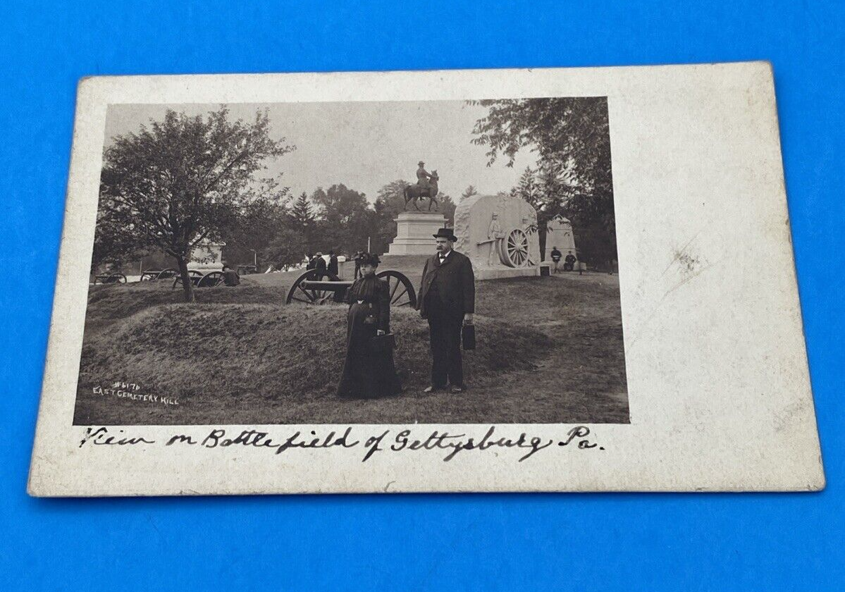 Gettysburg PA Cemetery Hill 1910s RPPC Postcard