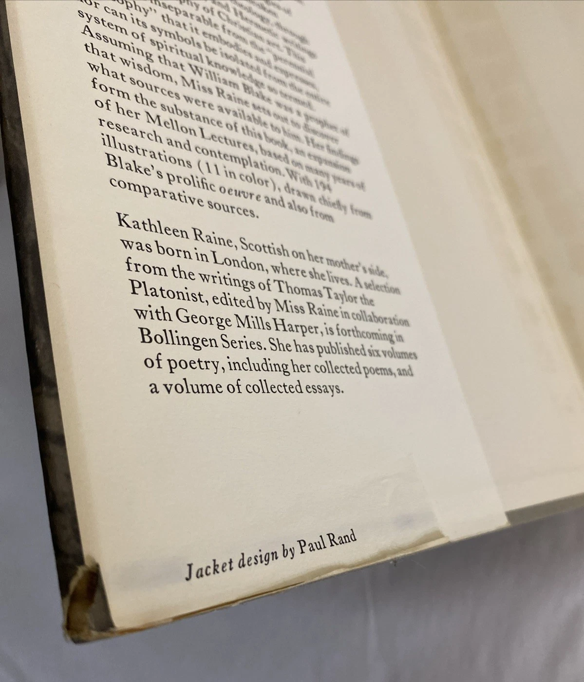 Blake and Tradition Vol II Kathleen Raine 1968 Bollingen Princeton Ex-Library HC - Image 3