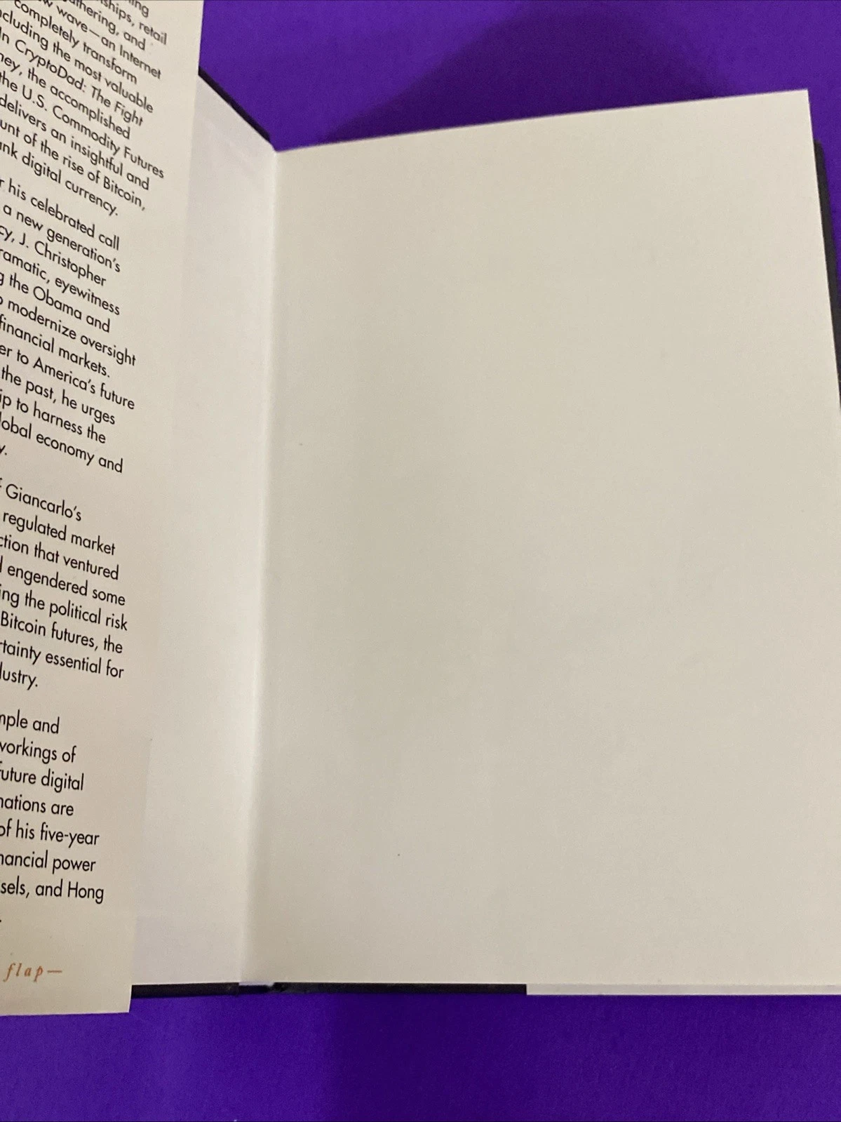 Signed CryptoDad J Christopher Giancarlo HC DJ 2021 Crypto Regulation Book Wiley - Image 2