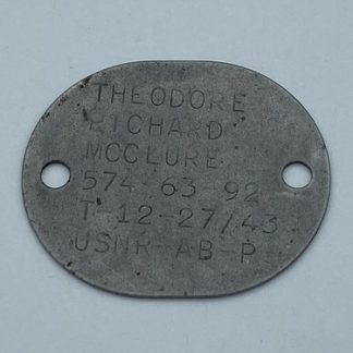 WWII 1943 Navy Naval Dog Tag T-12-27/43 USNR-AB-P
