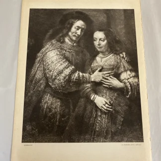1939 Verve Rembrandt leaf: Jewish Bride (detail) + Young Woman portrait gravure