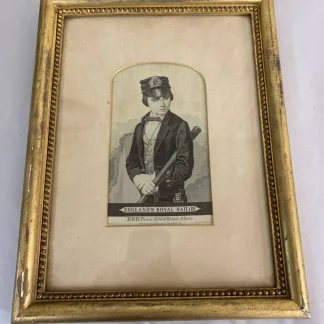 1861 Dalton & Barton woven silk, “England’s Royal Sailor” Prince Alfred portrait