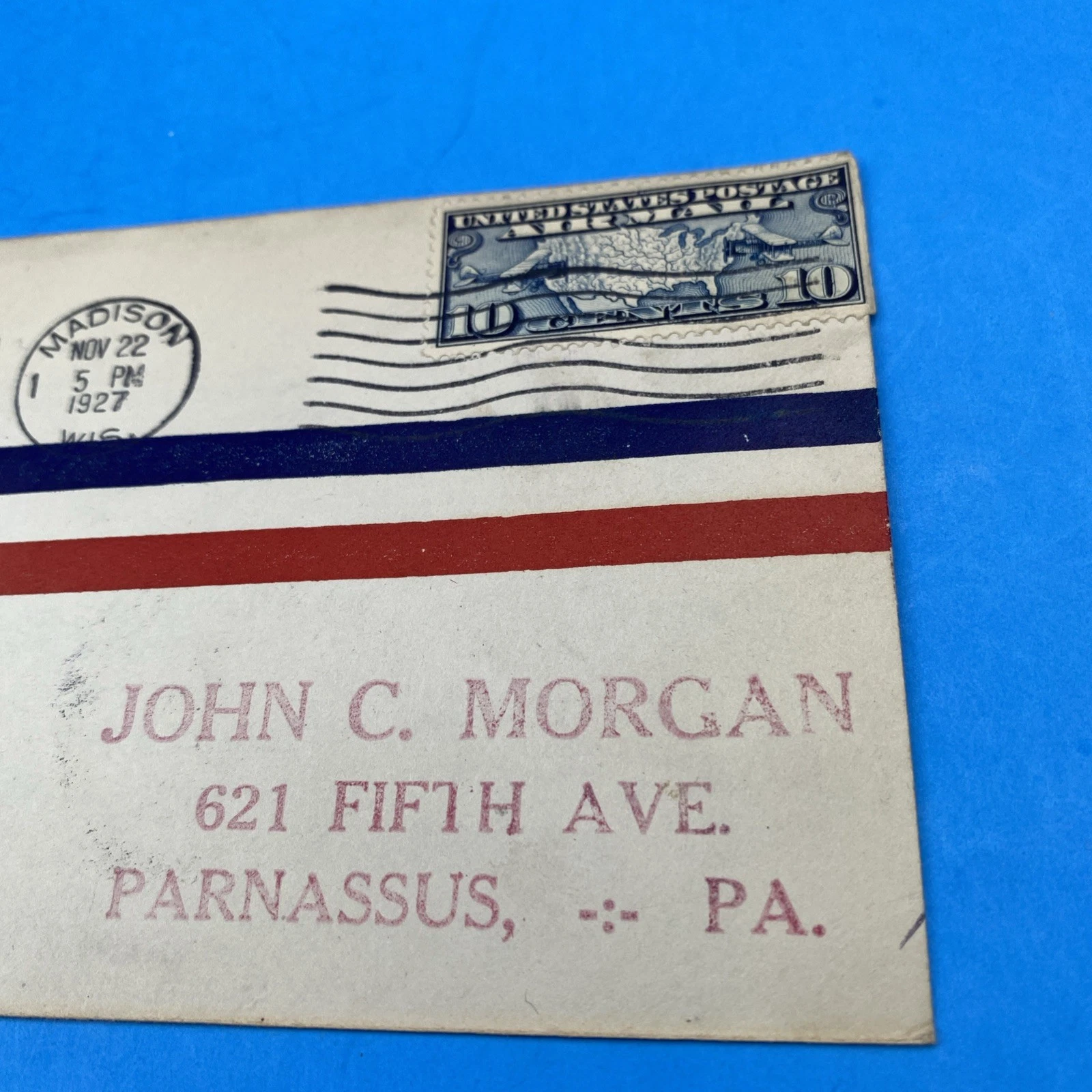 1927 First Flight Airmail Cover Madison WI to Chicago CAM-9 Flown Cachet - Image 3
