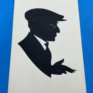 H. Nolden Silhouettiste Tour Eiffel Paris silhouette postcard c.1906, unused man