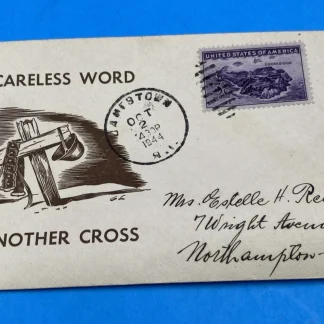 1944 WWII Patriotic Cover 'A Careless Word…Another Cross' 3¢ Corregidor (RI)10/2