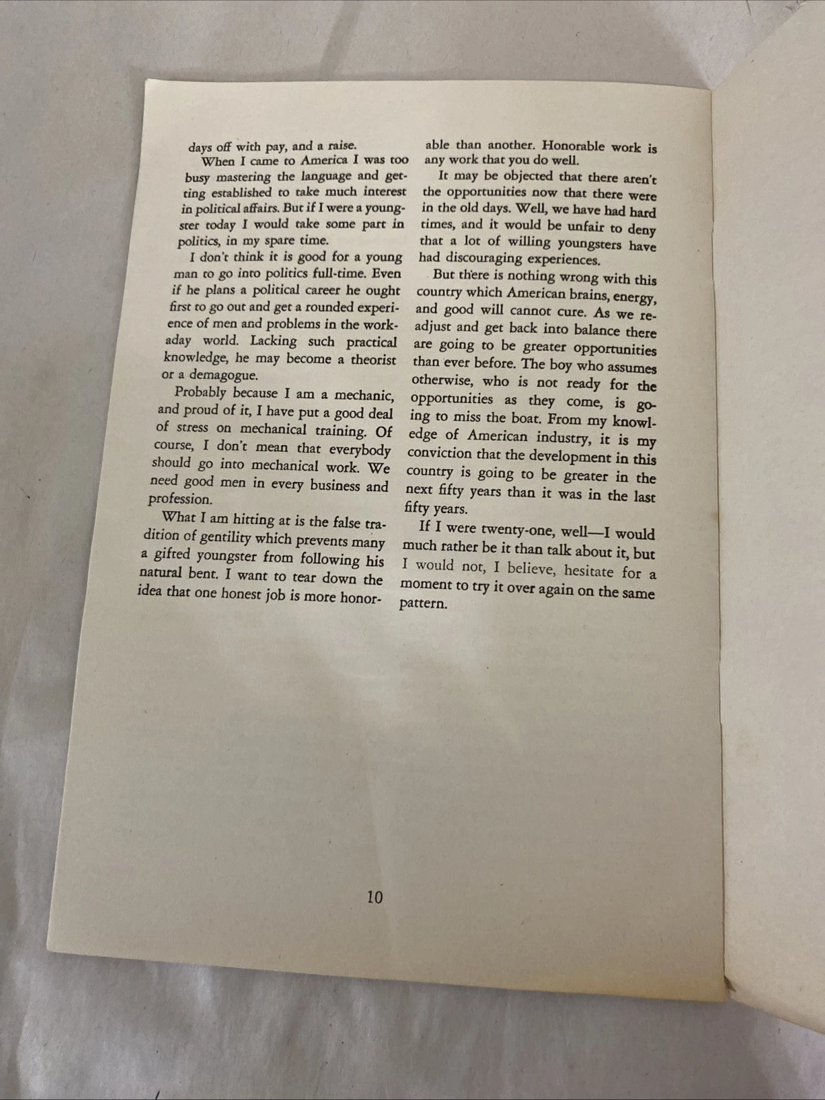 1939 If I Were 21 William S Knudsen GM American Magazine Offprint Pamphlet - Image 4