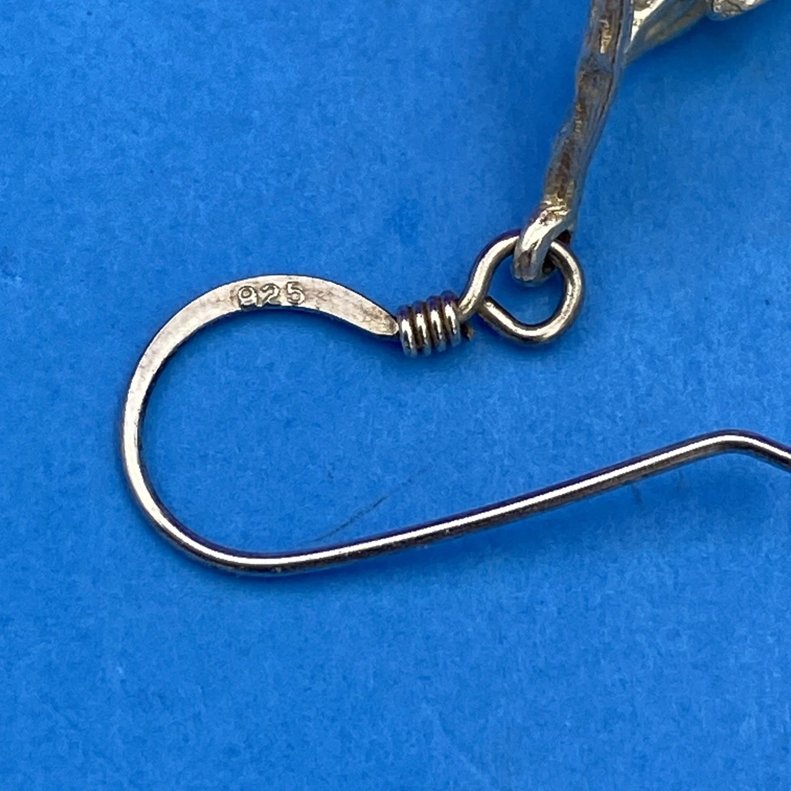 Vintage Sterling Silver Modernist Twisted Flame Dangle Earrings - Image 3