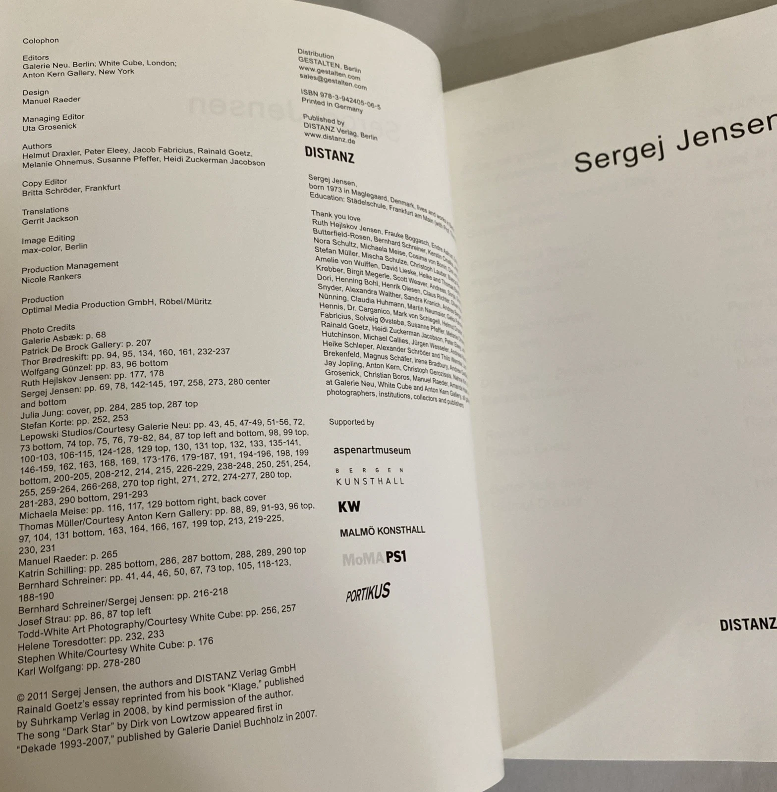 Sergej Jensen 2011 Distanz monograph art book German English 300pp illustrated - Image 5