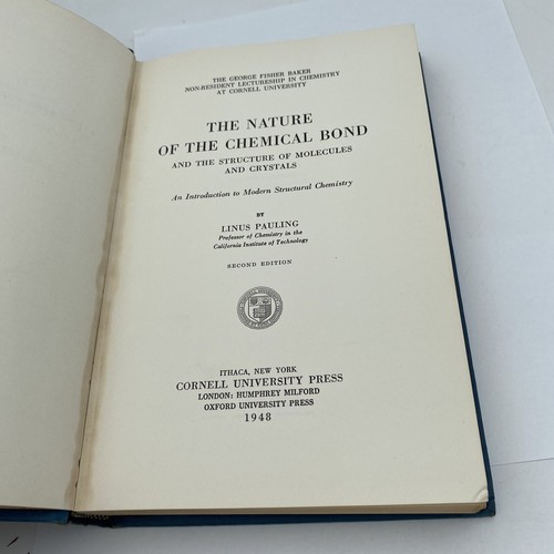 NATURE OF THE CHEMICAL BOND by Linus Pauling 8th Printing (1951) HC - Image 6