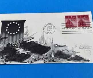 WWII Patriotic Tanks Planes Shield 1943 Nations For United Victory Lowry Cover