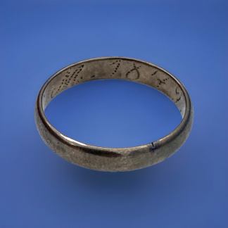 14K Gold Victorian Antique Band Engraved 1879 Initialed K.M.