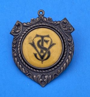 Vintage Enameled TSV Yellow-Black Brooch badge