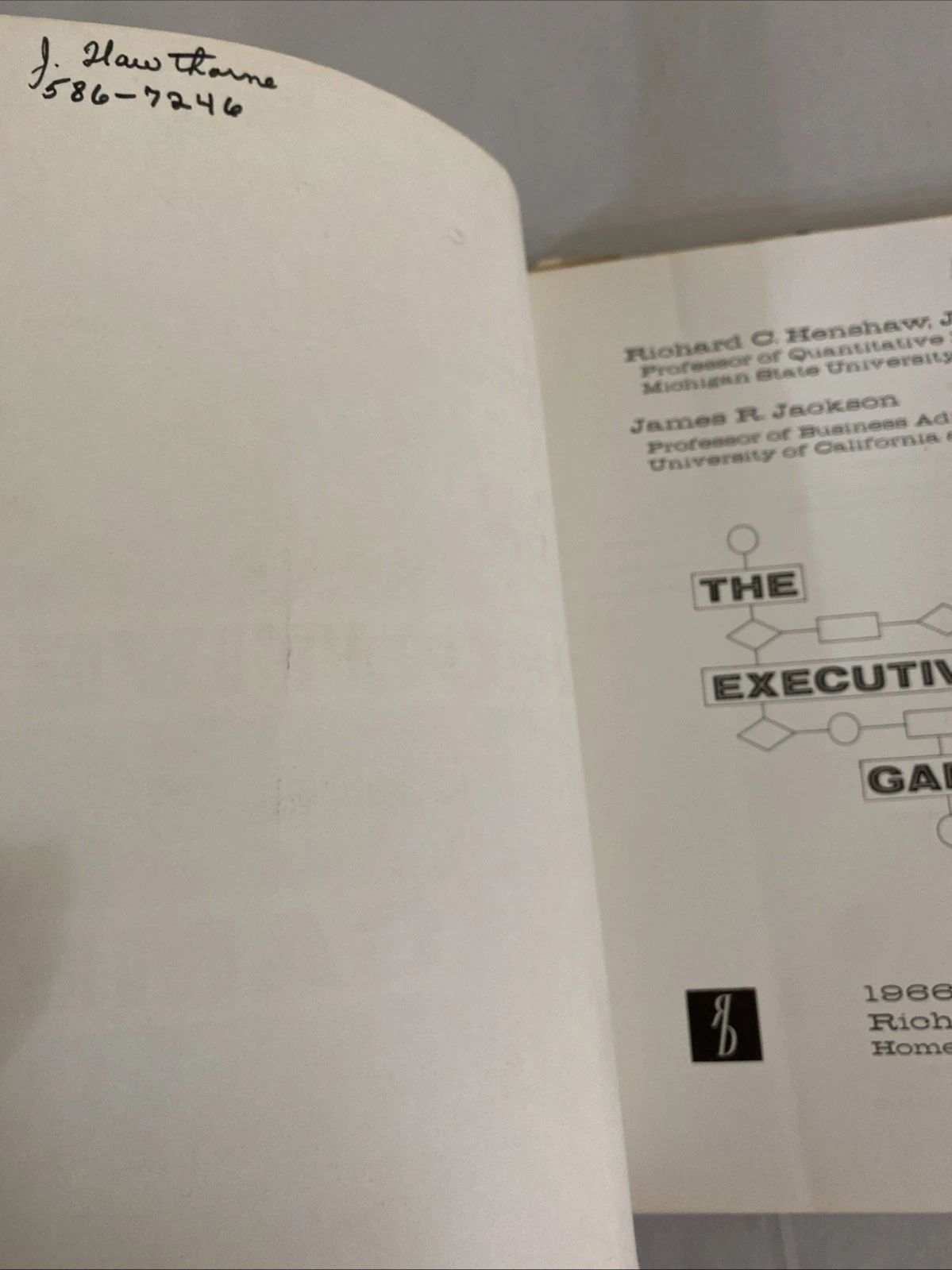 Executive Game 1969 7th Print + 1969 Exam Booklet Filled In Business Sim - Image 2
