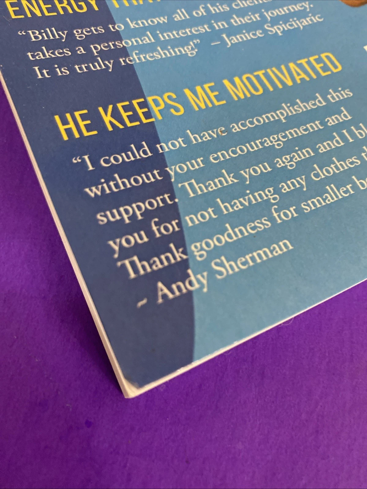 Lose Weight & Feel Great Billy Hofacker Signed Book w Promo Bookmark - Image 7