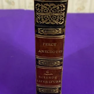 1826 Percy Anecdotes Vol VI Science Literature Banks Nichols Leather Book