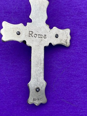 Vtg Aurora Borealis Crystal Faceted Glass Rosary ITALY, Virgin Mary Christianity - Image 11